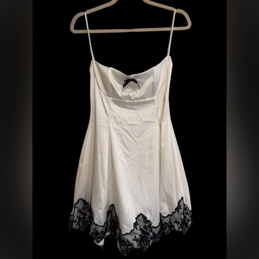 Satin Fit + Flare Mini Dress​​​